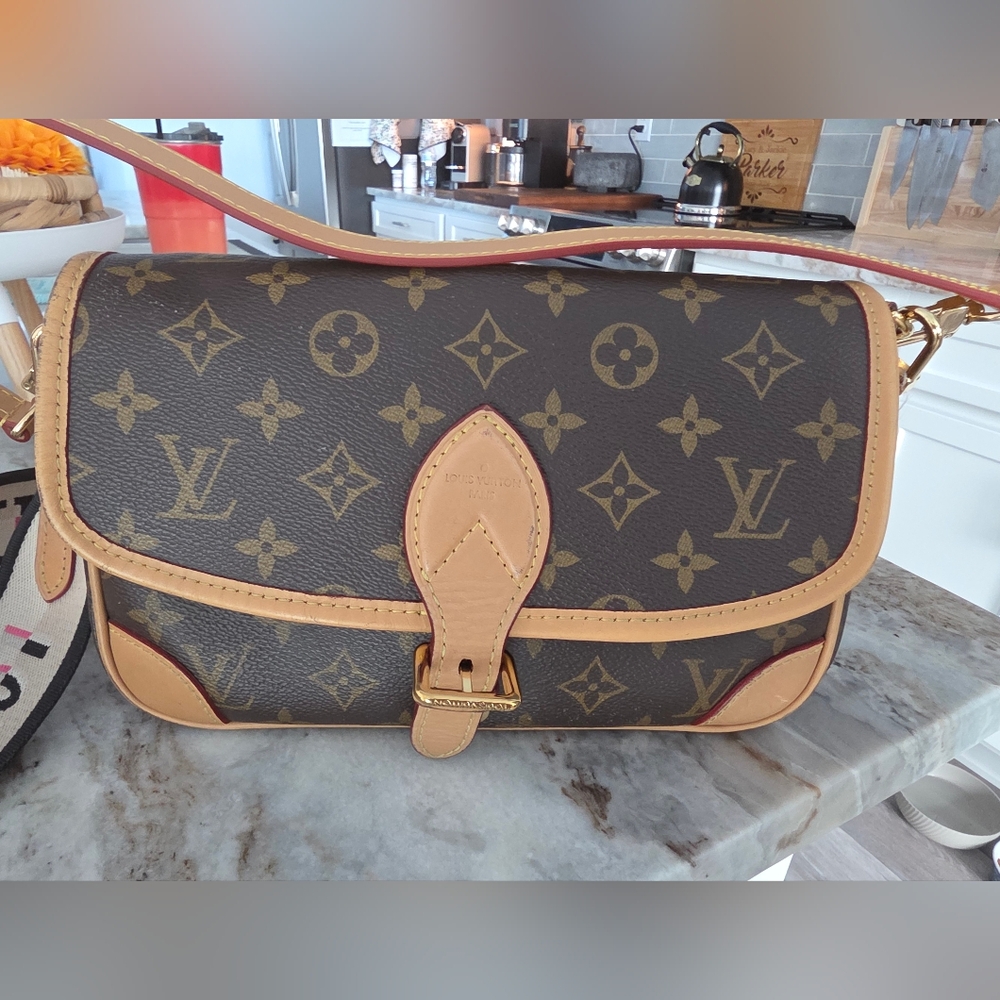 Louis Vuitton Monogram Crossbody Bag in Brown and Tan (DIANE)